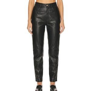 LPA Revolve Black 100% Leather High Rise Lined Slim Tapered Leg Pants Size S